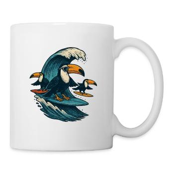 Cool Toucan Surfing Wave Art - Mug - white - Right