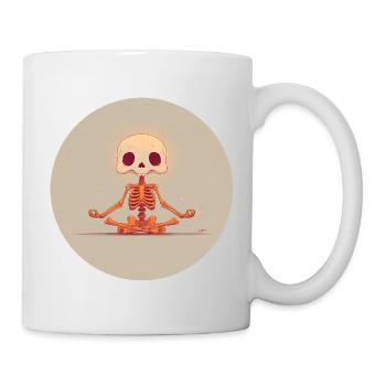 Skeleton Meditation Pose in Orange - Mug - white - Right