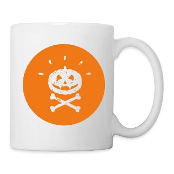 Jolly Roger Halloween Vampire Pumpkin White Orange - Mug - white - Right