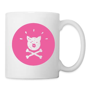 Jolly Roger Schweinchen Piraten Glücksschweinchen - Tasse - Weiß - Rechts