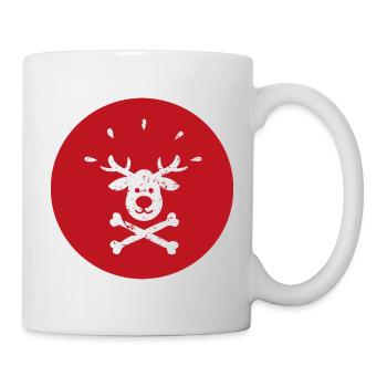 Jolly Roger Rudolph Rentier Weihnachts-Design  - Tasse - Weiß - Rechts