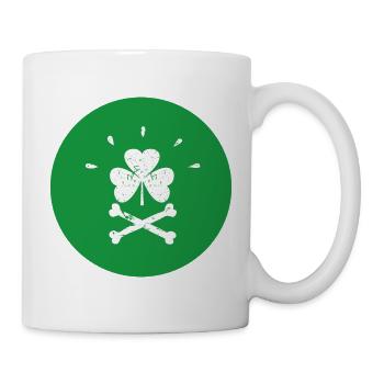Jolly Roger Shamrock St. Patrick's Day - Tasse - Weiß - Rechts