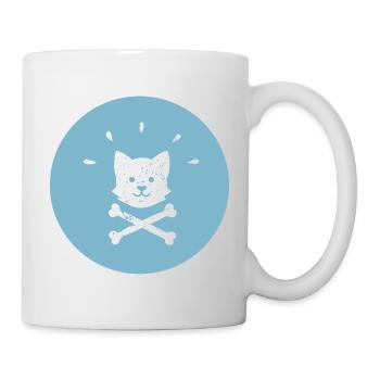 Piraten Corgi Gekreuzte Knochen Jolly Roger - Tasse - Weiß - Rechts