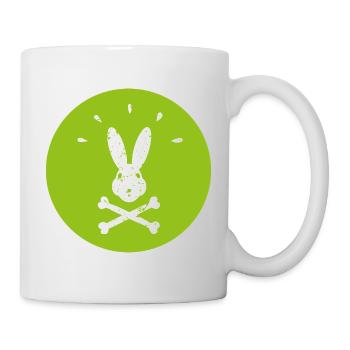 Piraten Hase im Jolly Roger Style Grüner Osterhase - Tasse - Weiß - Rechts