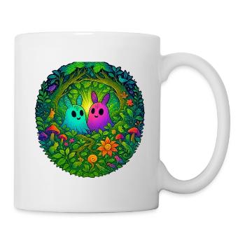 Glowing creatures in the enchanted forest - Mug - white - Right