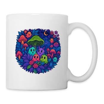 Neon Monster Freunde im Pilzwald - Tasse - Weiß - Rechts