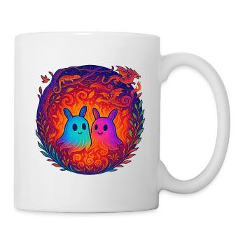Neon Monster in Liebe - Tasse - Weiß - Rechts