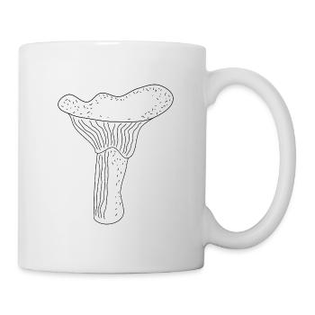 Pfifferlinge Pilze - Tasse - Weiß - Rechts