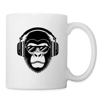 Rebellious Monkey Head DJ Grooves Underground Shirt - Mug - white - Right