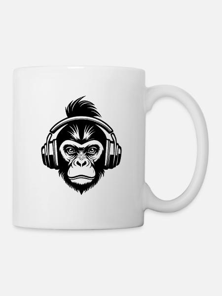 Affenkopf Bassmoment Beat Session Shirt - Tasse - Weiß