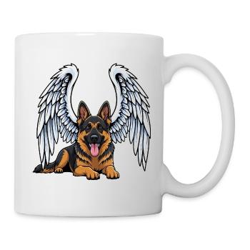 Ange mignon berger allemand dessin animé deuil - Mug blanc - blanc - Droite