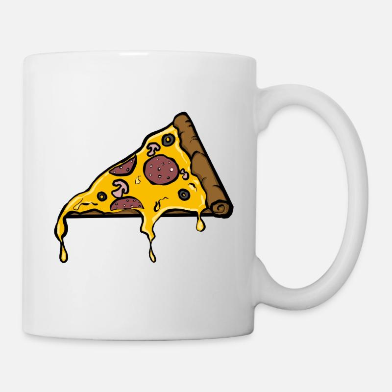 Melting Pepperoni Pizza Slice Illustration - Mug - white