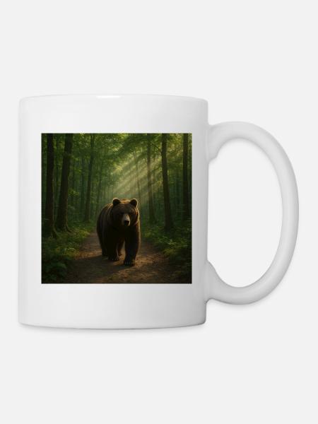 Sonnenstrahlen Bär im Wald - Tasse - Weiß