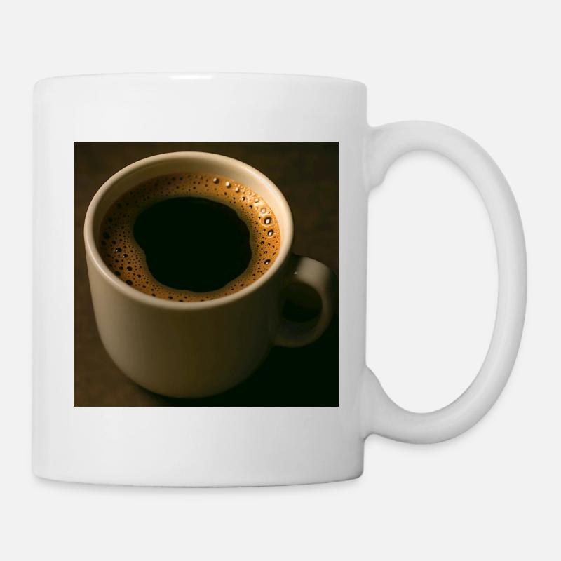 Une tasse de café noir - Mug blanc - blanc