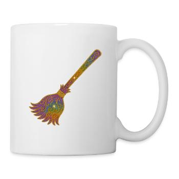 Regenbogen Glitzerbesen Zauberwerk - Tasse - Weiß - Rechts