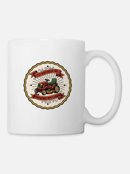 Je préfère tondre — Badge rétro - Mug blanc - blanc