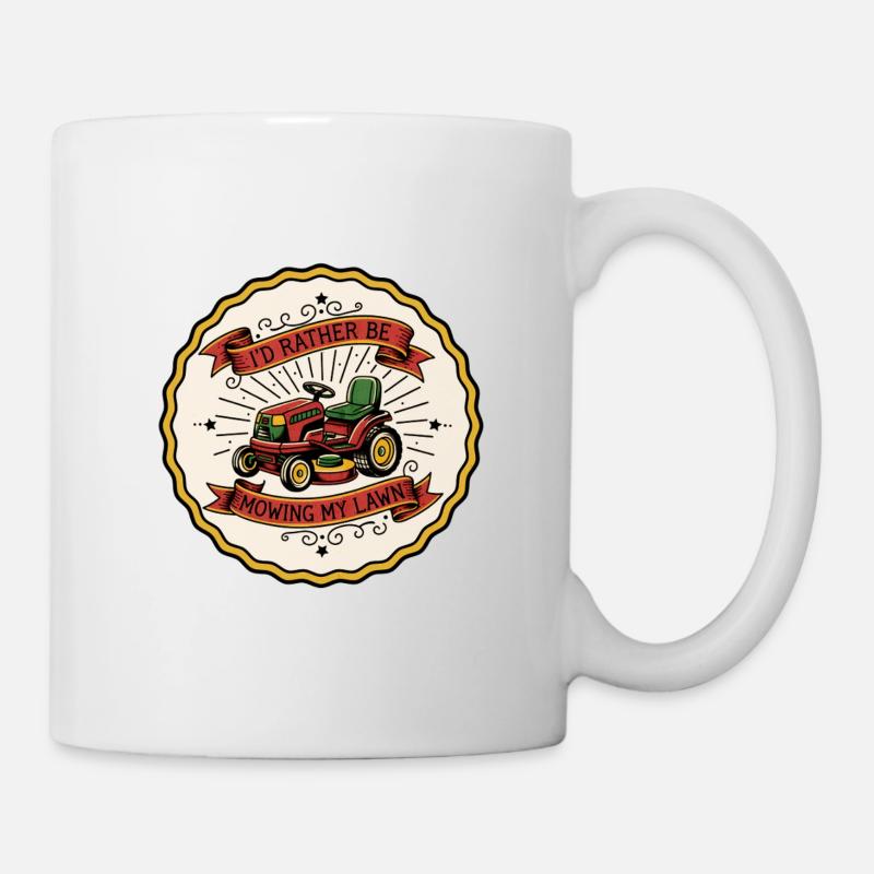Je préfère tondre — Badge rétro - Mug blanc - blanc