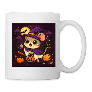 Cute Halloween Mouse as a Witch - Mug - white - Right