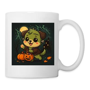 Frankenpawe Halloween Friend Dog Chibi Kawaii - Mug - white - Right