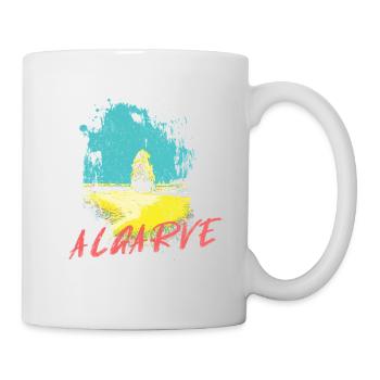 Plage rochers Algarve illustration Portugal - Mug blanc - blanc - Droite