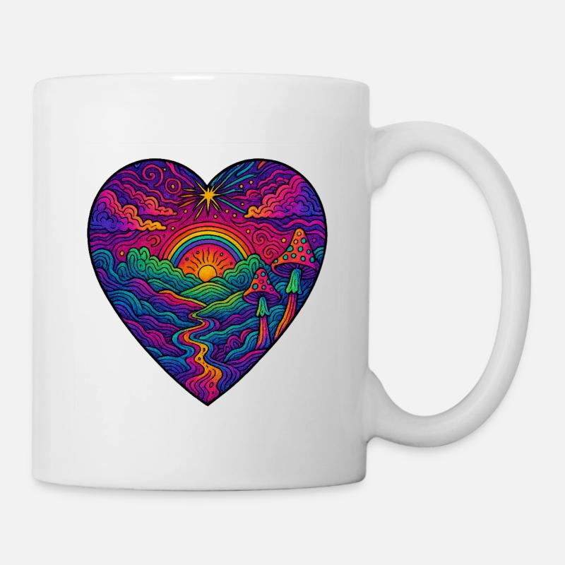 Rainbow Heart Landscape - Mug - white
