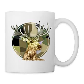Hirsch - Tasse - Weiß - Rechts