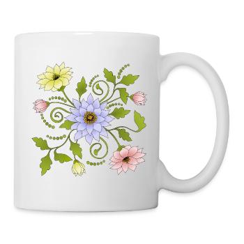Fleur - Mug blanc - blanc - Droite
