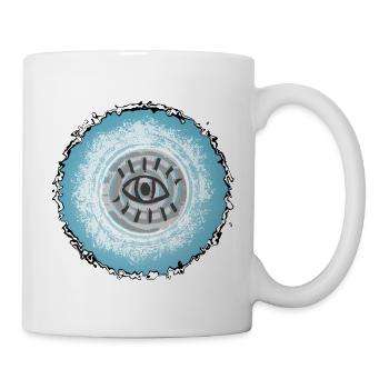 Eye in the swirling blue - Mug - white - Right