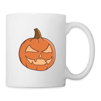 Mitternächtliches Jack-O-Lantern-Grinsen - Tasse - Weiß - Rechts