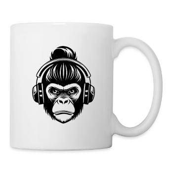 Nachtleben Affenkopf Klang Club Shirt - Tasse - Weiß - Rechts