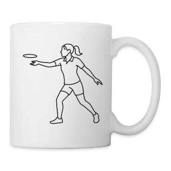 Disc Golf Player Sketch – Minimalist Motif - Mug - white - Right
