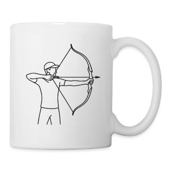 Archer Sketch – Minimalist Sports Motif - Mug - white - Right