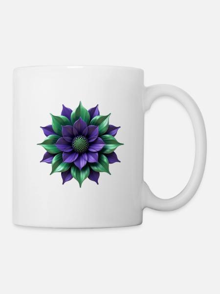 Fleur vert pourpre - Mug blanc - blanc