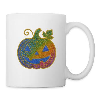 Regenbogen Kürbis Ornament - Tasse - Weiß - Rechts