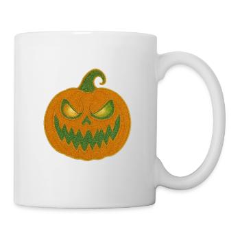 Citrouille sinistre Patch d’Halloween - Mug blanc - blanc - Droite