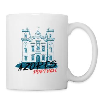 Typical church in blue, Azores Portugal - Mug - white - Right