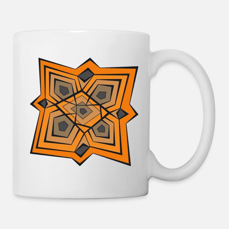 Geometric mandala in oranges - Mug - white