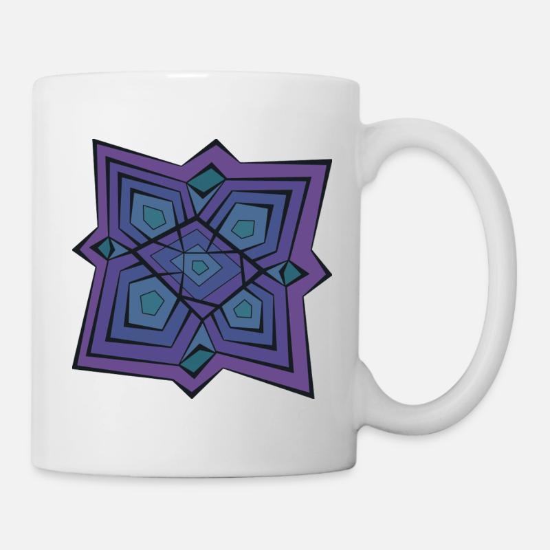 Mandala géométrique violet - Mug blanc - blanc