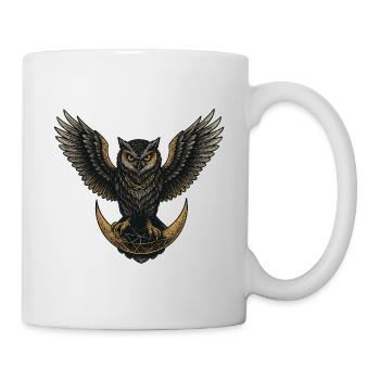 Hibou de la lune – symbole de sagesse et de force - Mug blanc - blanc - Droite