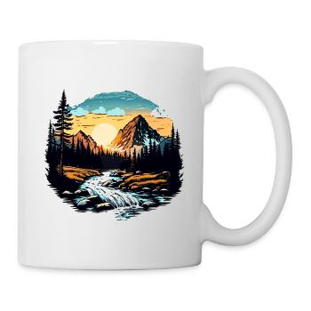 Sonnenuntergang in den Bergen - Tasse - Weiß - Rechts