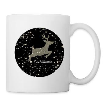 Flying Reindeer Merry Christmas Starry Sky - Mug - white - Right