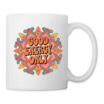 Psychedelic Retro – Good Energy Only - Mug - white - Right