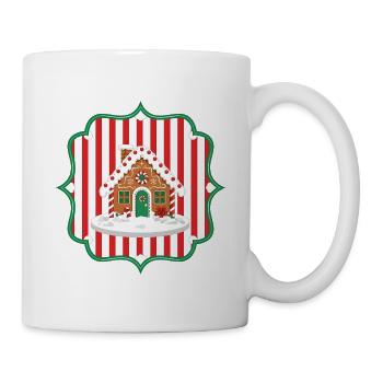 Vintage Lebkuchenhaus Retro Weihnachten - Tasse - Weiß - Rechts