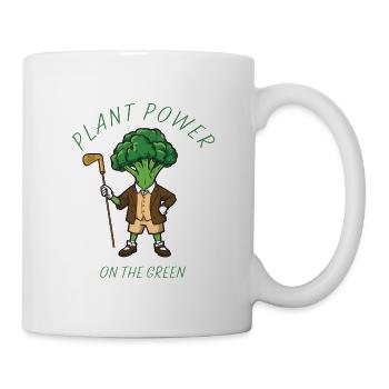 Puissance des plantes sur le green – Retro Golf Broccoli - Mug blanc - blanc - Droite