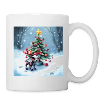 Christmas robotic reindeer - Mug - white - Right