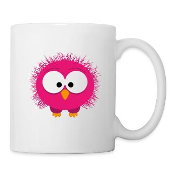 Fluffy Pink Bird Portrait - Mug - white - Right