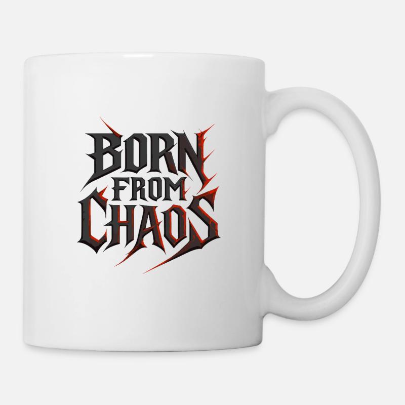 Né du Chaos - Typographie Métal - Mug blanc - blanc