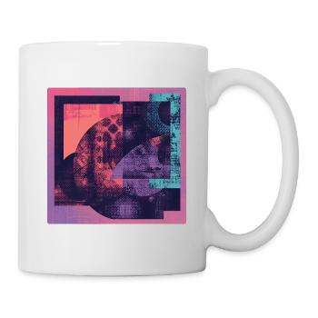 Neon Kollage Geometrische Muster - Tasse - Weiß - Rechts