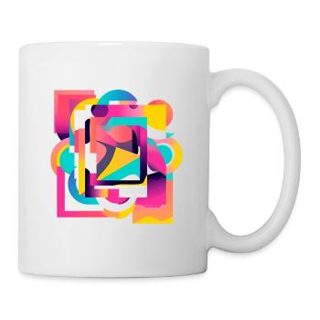 Kaleidoskopische Farbgeometrie Abstrakt - Tasse - Weiß - Rechts