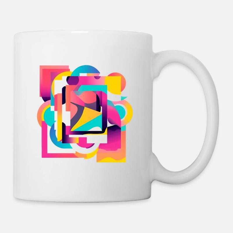 Kaleidoskopische Farbgeometrie Abstrakt - Tasse - Weiß